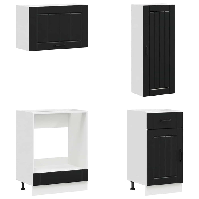 Unitate de bucătărie LUCCA 8 pcs Negru Lemn prelucrat WALTI