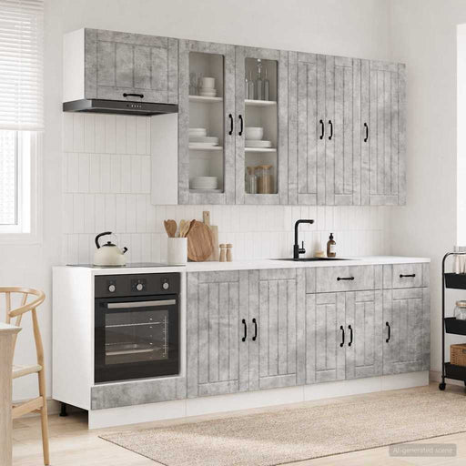 Unitate de bucătărie LUCCA 8 pcs Gri Beton Lemn prelucrat - WALTI WALTI