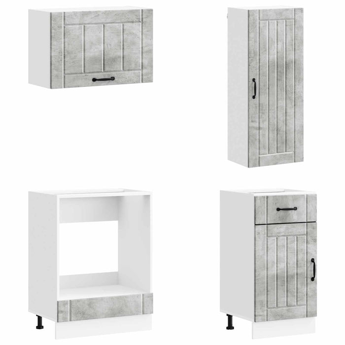 Unitate de bucătărie LUCCA 8 pcs Gri Beton Lemn prelucrat WALTI