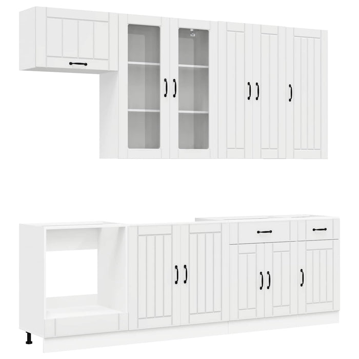 Unitate de bucătărie LUCCA 8 pcs Alb foarte lucios WALTI