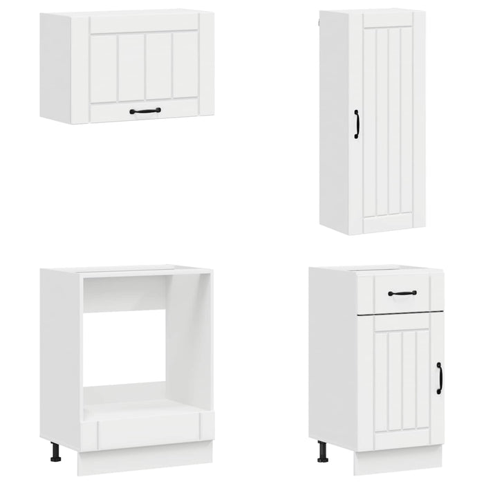 Unitate de bucătărie LUCCA 8 pcs Alb foarte lucios WALTI