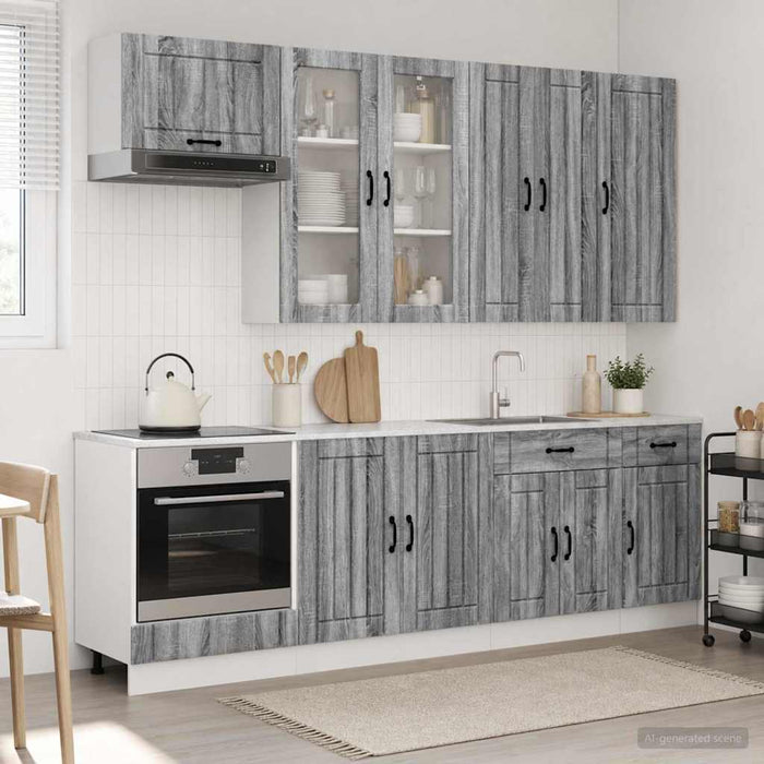 Unitate de bucătărie LUCCA 8 pcs Sonoma gri Lemn prelucrat WALTI
