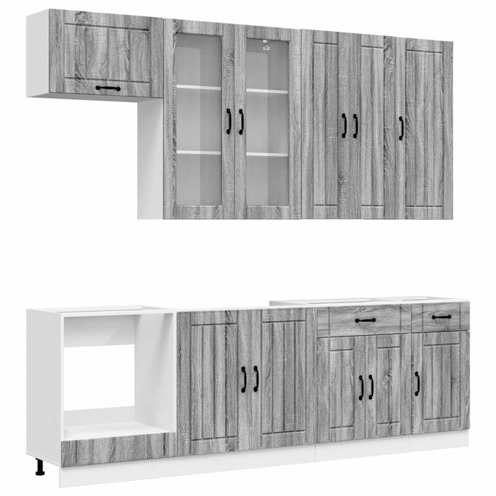 Unitate de bucătărie LUCCA 8 pcs Sonoma gri Lemn prelucrat WALTI
