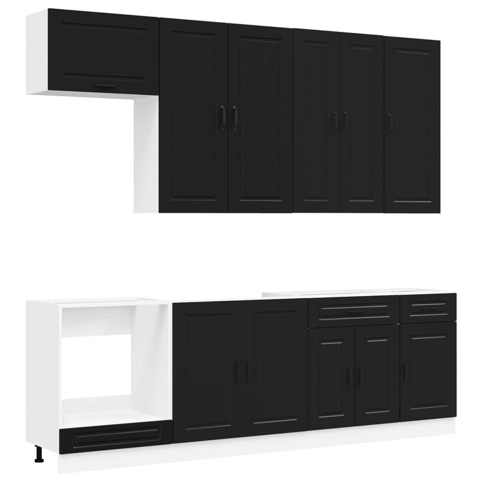 Unitate de bucătărie PORTO 8 pcs Negru Lemn prelucrat WALTI