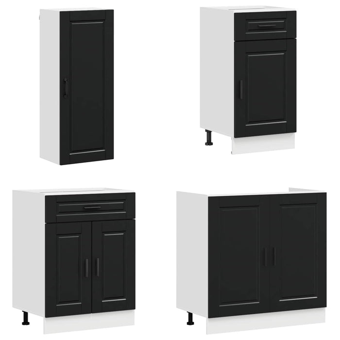 Unitate de bucătărie PORTO 8 pcs Negru Lemn prelucrat WALTI