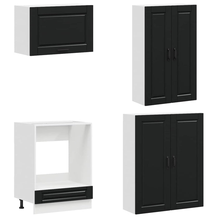 Unitate de bucătărie PORTO 8 pcs Negru Lemn prelucrat WALTI