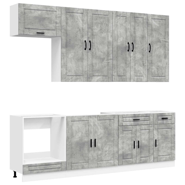 Unitate de bucătărie PORTO 8 pcs Gri Beton Lemn prelucrat WALTI