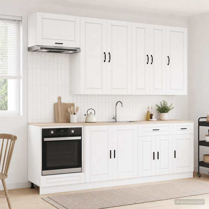 Unitate de bucătărie PORTO 8 pcs Alb foarte lucios WALTI