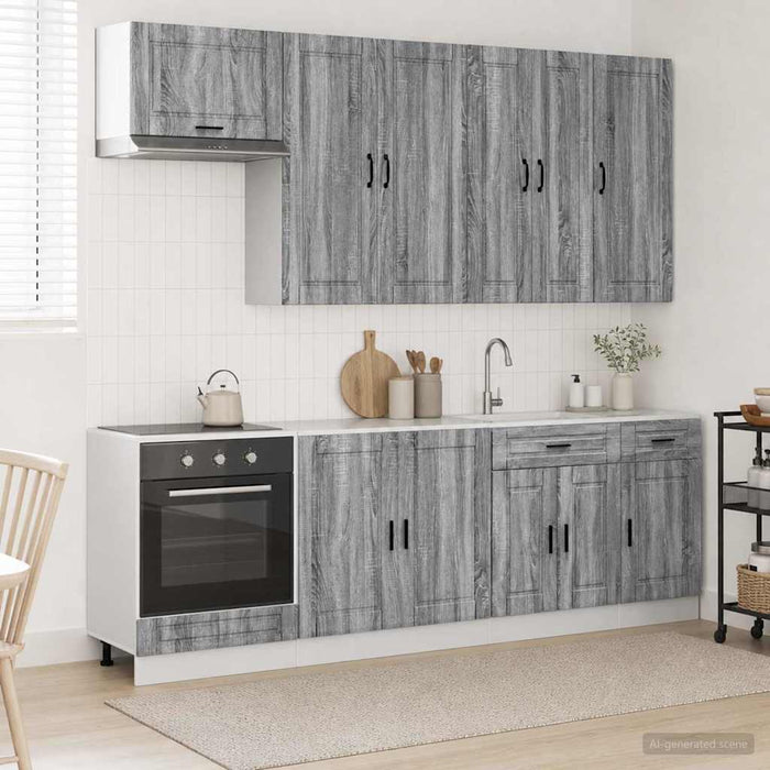 Unitate de bucătărie PORTO 8 pcs Sonoma gri Lemn prelucrat WALTI