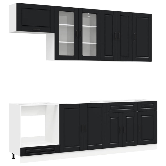 Unitate de bucătărie PORTO 8 pcs Negru Lemn prelucrat WALTI
