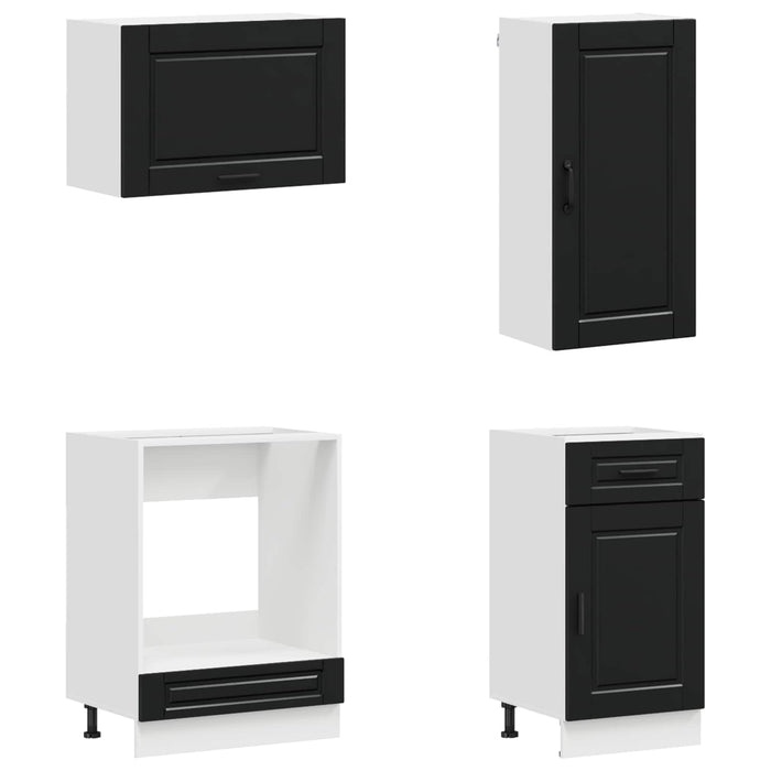 Unitate de bucătărie PORTO 8 pcs Negru Lemn prelucrat WALTI