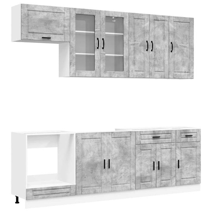 Unitate de bucătărie PORTO 8 pcs Gri Beton Lemn prelucrat WALTI