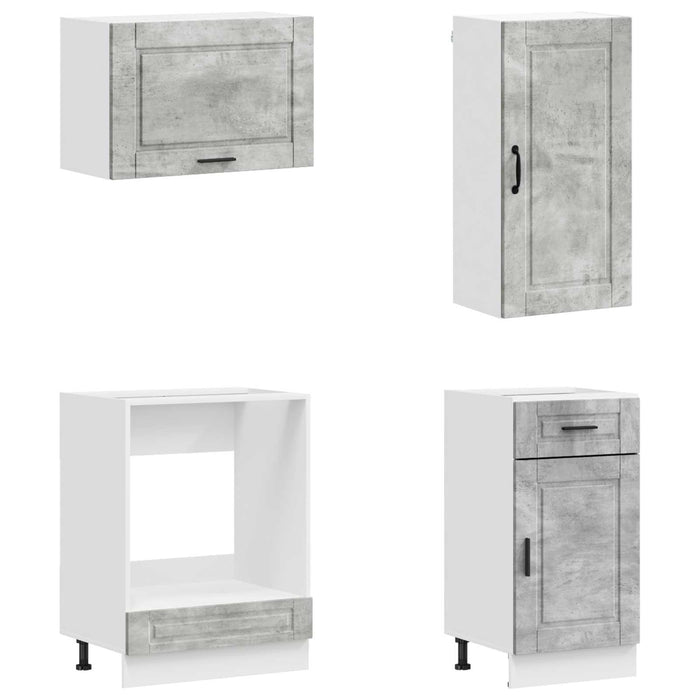 Unitate de bucătărie PORTO 8 pcs Gri Beton Lemn prelucrat WALTI