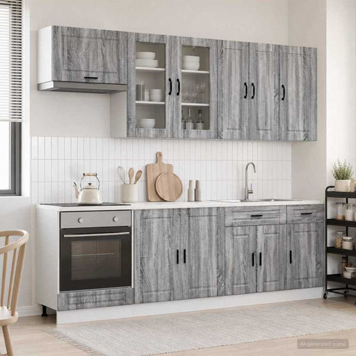 Unitate de bucătărie PORTO 8 pcs Sonoma gri Lemn prelucrat - WALTI WALTI
