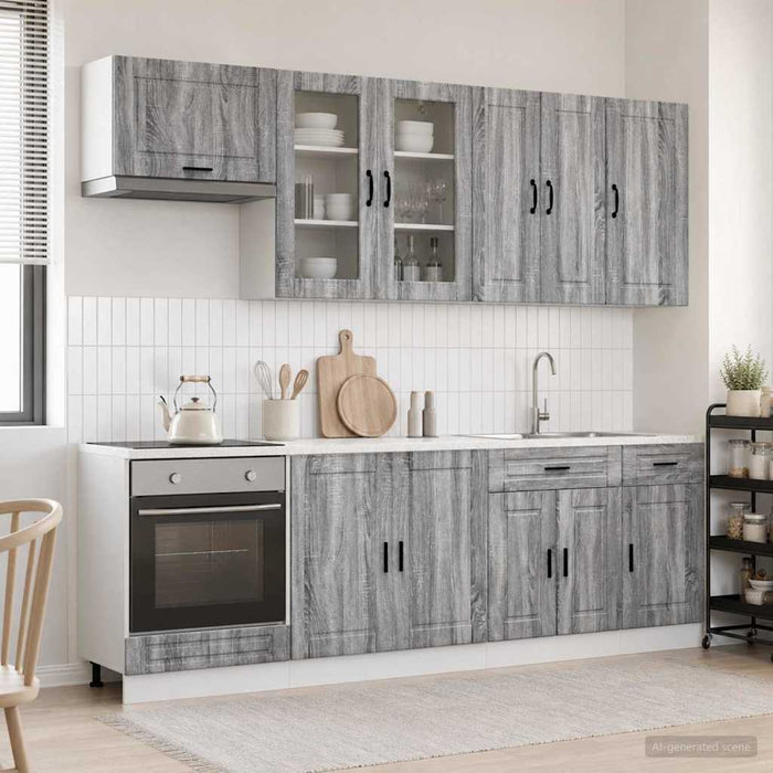 Unitate de bucătărie PORTO 8 pcs Sonoma gri Lemn prelucrat WALTI