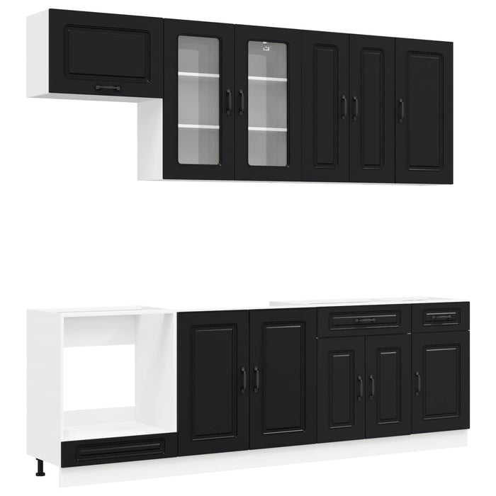 Unitate de bucătărie KALMAR 8 pcs Negru Lemn prelucrat WALTI