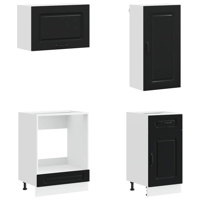 Unitate de bucătărie KALMAR 8 pcs Negru Lemn prelucrat WALTI