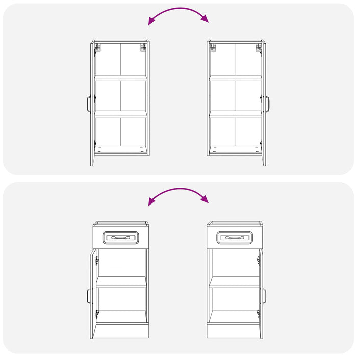 Unitate de bucătărie KALMAR 8 pcs Negru Lemn prelucrat WALTI