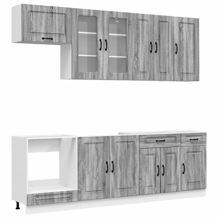 Unitate de bucătărie KALMAR 8 pcs Sonoma gri Lemn prelucrat WALTI