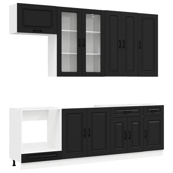 Unitate de bucătărie KALMAR 8 pcs Negru Lemn prelucrat WALTI