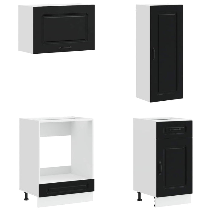 Unitate de bucătărie KALMAR 8 pcs Negru Lemn prelucrat WALTI