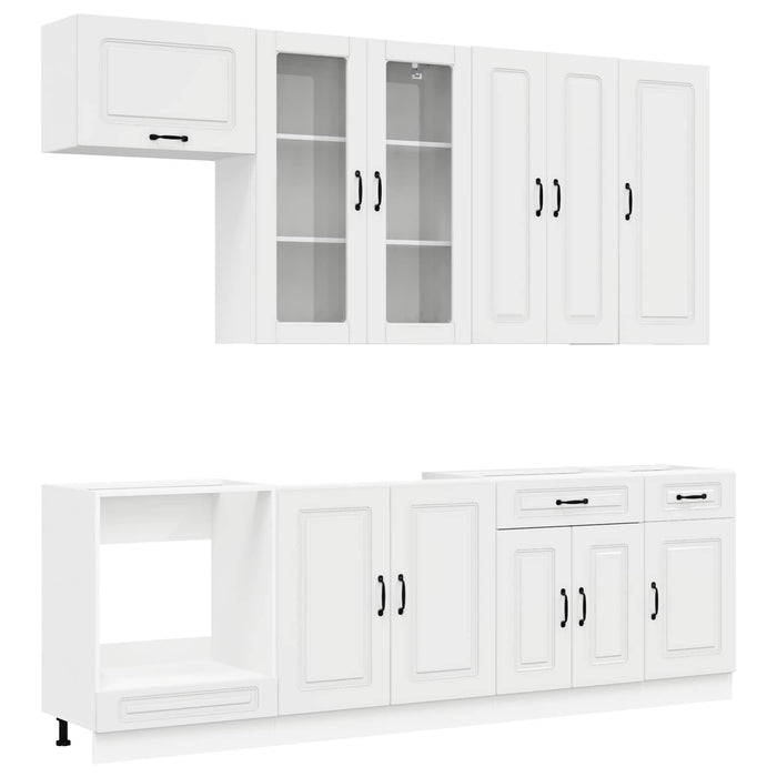 Unitate de bucătărie KALMAR 8 pcs Alb foarte lucios WALTI
