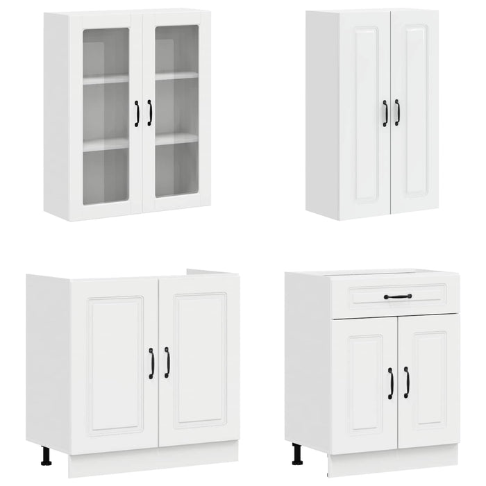 Unitate de bucătărie KALMAR 8 pcs Alb foarte lucios WALTI