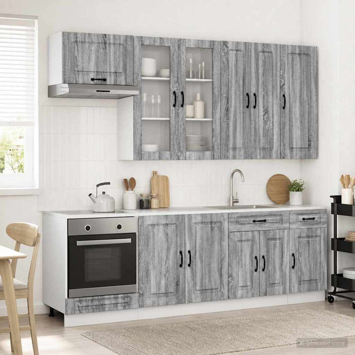 Unitate de bucătărie KALMAR 8 pcs Sonoma gri Lemn prelucrat WALTI
