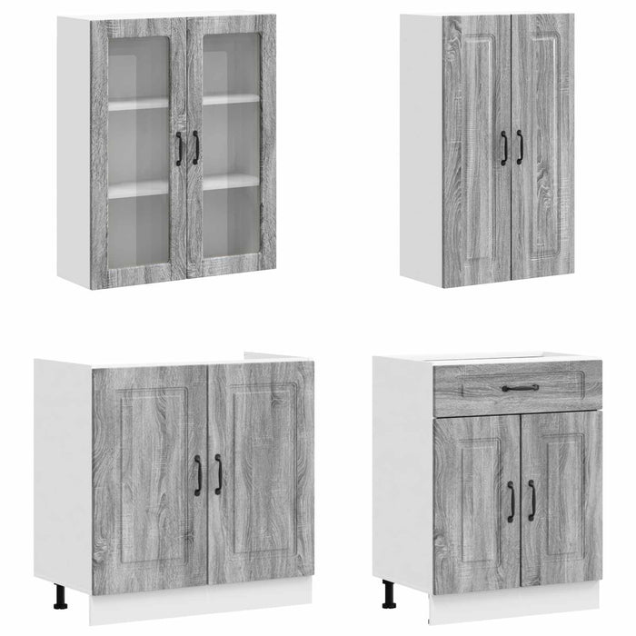Unitate de bucătărie KALMAR 8 pcs Sonoma gri Lemn prelucrat WALTI