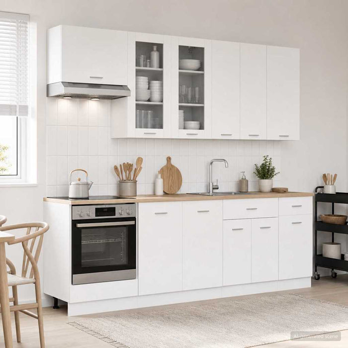Unitate de bucătărie LYON 8 pcs Alb Lemn prelucrat WALTI