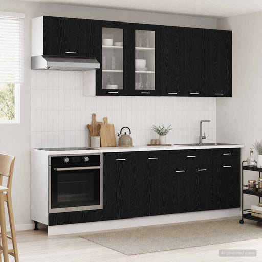 Unitate de bucătărie LYON 8 pcs Stejar Negru Lemn prelucrat - WALTI WALTI