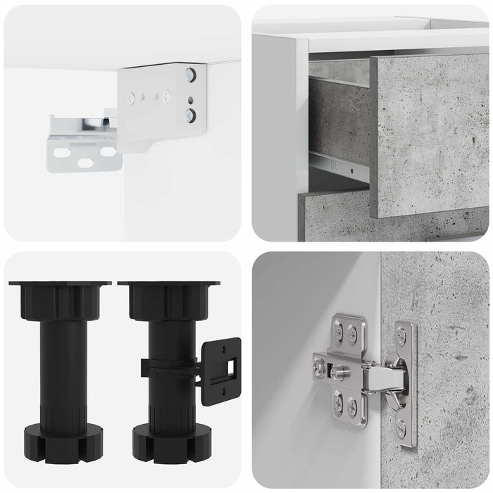 Unitate de bucătărie LYON 8 pcs Gri Beton Lemn prelucrat WALTI