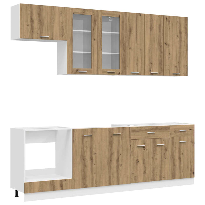 Unitate de bucătărie LYON 8 pcs Stejar Artizanal Lemn prelucrat WALTI