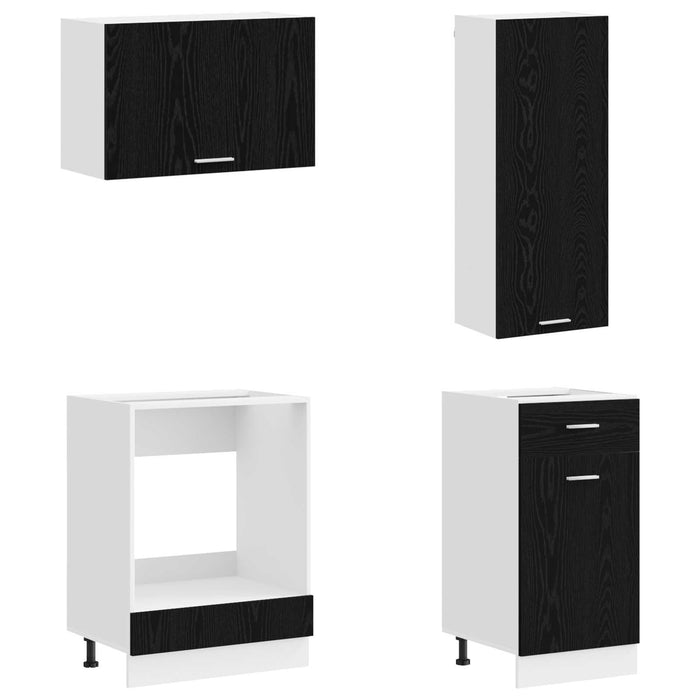 Unitate de bucătărie LYON 8 pcs Stejar Negru Lemn prelucrat WALTI
