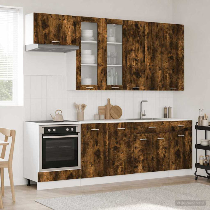 Unitate de bucătărie LYON 8 pcs Stejar fumuriu Lemn prelucrat WALTI