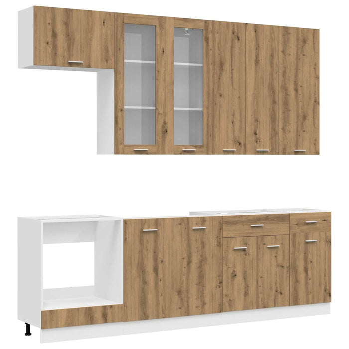 Unitate de bucătărie LYON 8 pcs Stejar Artizanal Lemn prelucrat WALTI