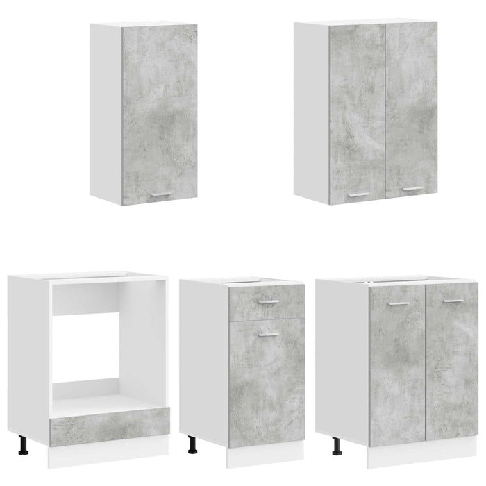 Unitate de bucătărie LYON 5 pcs Gri Beton Lemn prelucrat WALTI