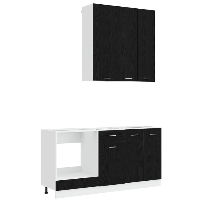 Unitate de bucătărie LYON 5 pcs Stejar Negru Lemn prelucrat - WALTI WALTI