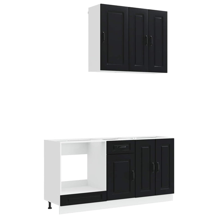 Unitate de bucătărie KALMAR 5 pcs Negru Lemn prelucrat WALTI