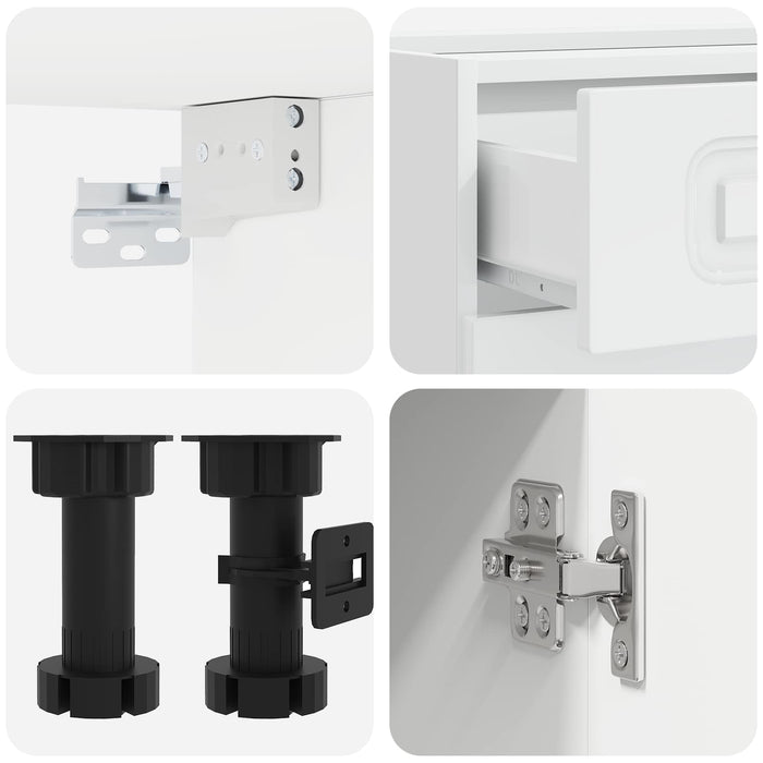 Unitate de bucătărie KALMAR 5 pcs Alb foarte lucios WALTI