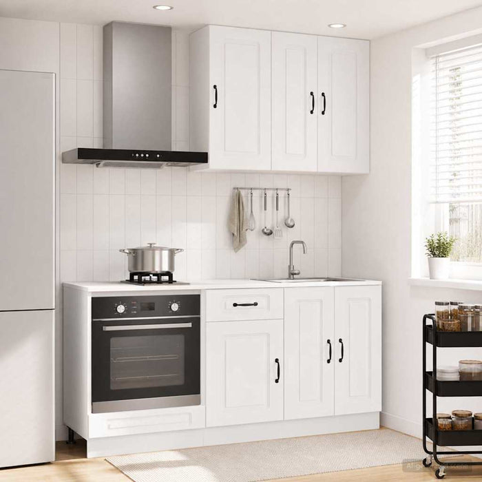 Unitate de bucătărie KALMAR 5 pcs Alb foarte lucios WALTI