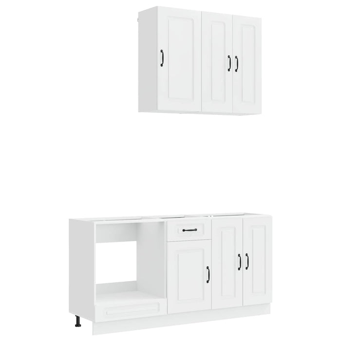 Unitate de bucătărie KALMAR 5 pcs Alb foarte lucios WALTI
