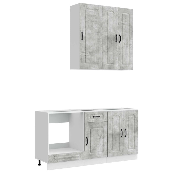 Unitate de bucătărie KALMAR 5 pcs Gri Beton Lemn prelucrat WALTI