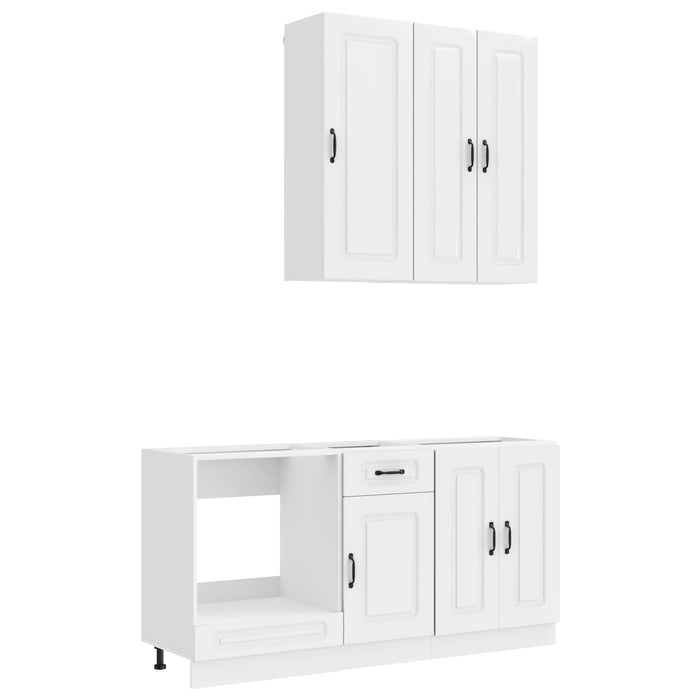 Unitate de bucătărie KALMAR 5 pcs Alb foarte lucios WALTI