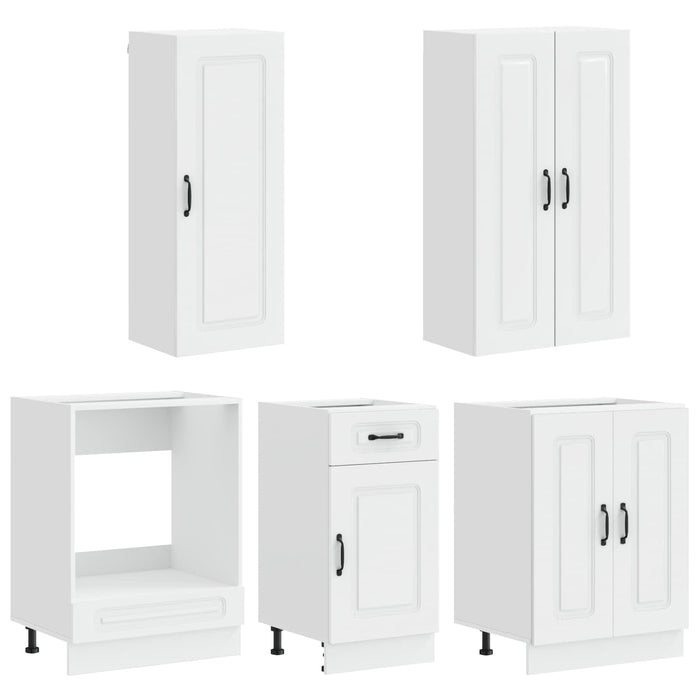 Unitate de bucătărie KALMAR 5 pcs Alb foarte lucios WALTI
