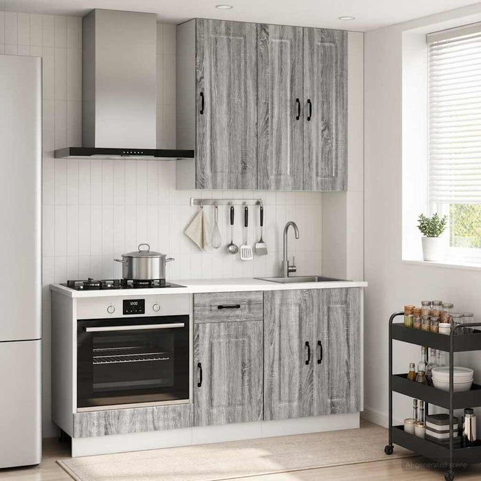 Unitate de bucătărie KALMAR 5 pcs Sonoma gri Lemn prelucrat WALTI