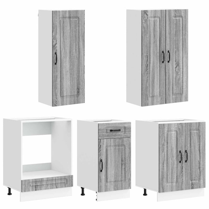 Unitate de bucătărie KALMAR 5 pcs Sonoma gri Lemn prelucrat WALTI