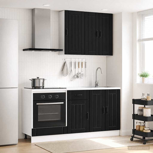 Unitate de bucătărie LUCCA 5 pcs Negru Lemn prelucrat - WALTI WALTI