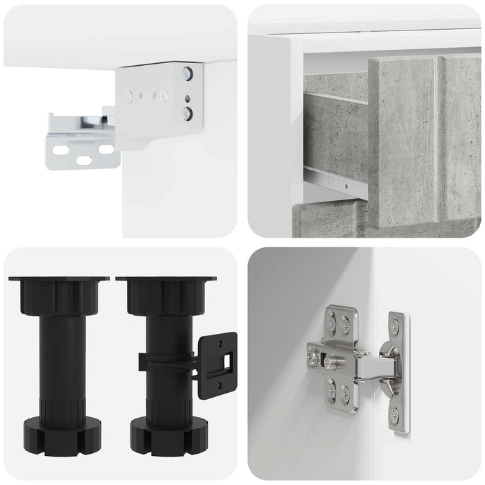 Unitate de bucătărie LUCCA 5 pcs Gri Beton Lemn prelucrat WALTI