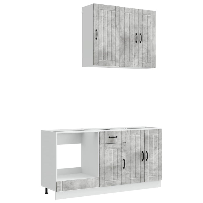 Unitate de bucătărie LUCCA 5 pcs Gri Beton Lemn prelucrat WALTI
